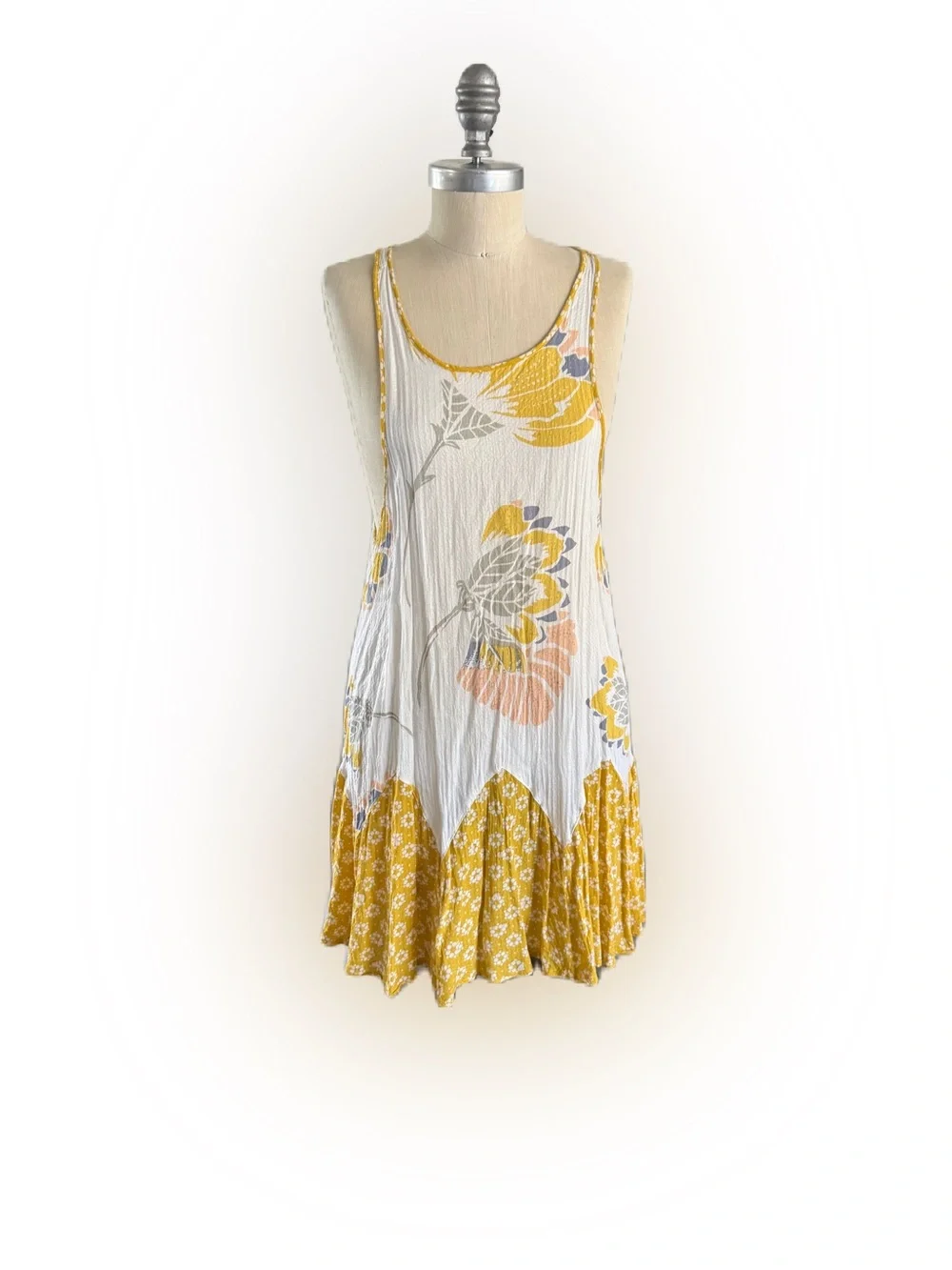 Free People Intimately Tank Mini Boho Dress With Back Button Closure. Size M